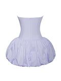 OLETTA BLUE CORSET STRAPLESS BUBBLE HEM MINI DRESS