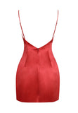 XYLA RED SATIN BOW MINI DRESS