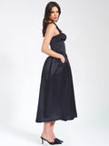 NOREEN BLACK SATIN MAXI DRESS