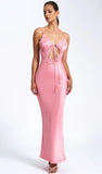 ZINA SALMON PINK LACE MAXI DRESS