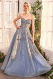 STRAPLESS EMBELLISHED TULLE BALL GOWN