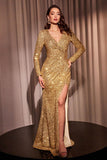 LONG SLEEVE SEQUIN FITTED DRESS