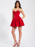 SASHA RED LACE BUSTIER MINI DRESS