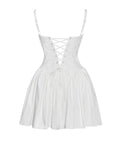 KADI WHITE COTTON DROP WAIST MINI DRESS