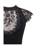 QUINELLA BLACK LACE BLACKLESS MINI DRESS