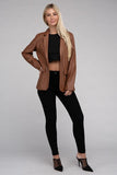 SLEEK PU LEATHER BLAZER