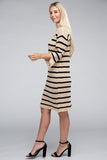 STRIPED PATTERN SWEATER DRESS