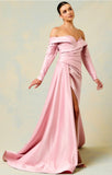 OFF SHOULDER SWEETHEART NECKLINE DRAPE SKIRT GOWN