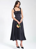 NOREEN BLACK SATIN MAXI DRESS