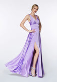 SATIN A LINE DRESS