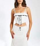 LONDYN WHITE VELVET CORSET TOP