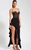 JULIA BLACK LACE CORSET MAXI DRESS