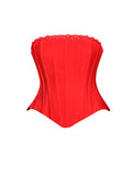 YAMILA RED LACE TRIM CORSET TOP