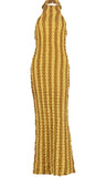 STRIPED HALTER MAXI DRESS