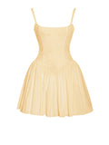 KADI YELLOW COTTON CORSET MINI DRESS