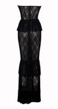 ROBE LONGUE EN DENTELLE NOIRE QUENNELL 