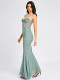 JANELLE GREEN SWEETHEART MERMAID MAXI DRESS