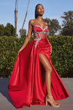 SATIN FITTED EMBELLISHMENT GOWN