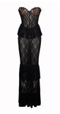 ROBE LONGUE EN DENTELLE NOIRE QUENNELL 