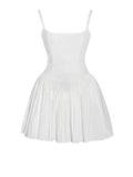 KADI WHITE COTTON DROP WAIST MINI DRESS