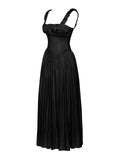 NOREEN BLACK SATIN MAXI DRESS