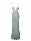 JANELLE GREEN SWEETHEART MERMAID MAXI DRESS