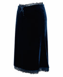 LORRAINE TEAL VELVET SKIRT