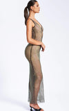 QUAY MESH RHINESTONE MAXI DRESS