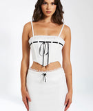 LONDYN WHITE VELVET CORSET TOP