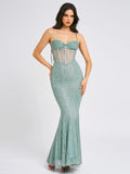 JANELLE GREEN SWEETHEART MERMAID MAXI DRESS