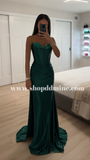 STRAPLESS SATIN CORSET GOWN