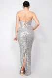 Sequin V-bar Crisscross Tube Dress