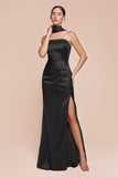 STRAPLESS SATIN DRESS & SASH