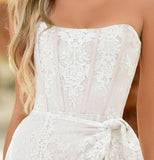 Everly Corset Mini Dress - Ivory Lace