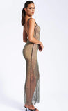 QUAY MESH RHINESTONE MAXI DRESS