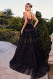 RUFFLED TULLE BALL GOWN