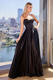 A LINE SATIN BUSTIER MAXI DRESS