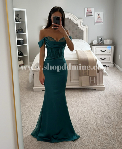 CALLISTA TEAL SATIN LACE CORSET MAXI DRESS