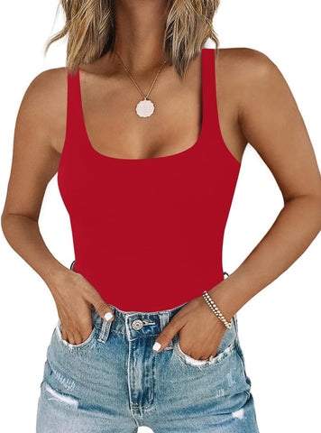 RED TANK TOP BODYSUIT