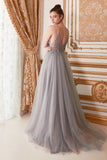 OPHELIA BEAD STRAP TULLE GOWN