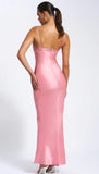 ZINA SALMON PINK LACE MAXI DRESS