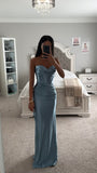 STRAPLESS LUXE SATIN FITTED GOWN