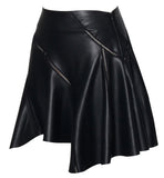 MARIAH BLACK VEGAN LEATHER MINI SKIRT