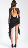 OMARIA BLACK LACE MINI DRESS