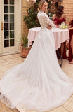 LONG SLEEVE LACE WEDDING BALL GOWN