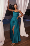 SATIN A LINE GOWN