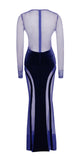 SHANNON NAVY VELVET MAXI DRESS