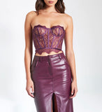 NYSSA PURPLE LACE CORSET TOP