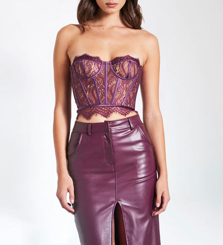 NYSSA PURPLE LACE CORSET TOP