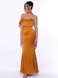 GOLD DUCHESS SATIN GOWN